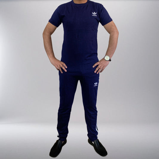 Adi Terry Jersey 3-Stripe Tracksuit - Blue