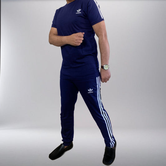 Adi Terry Jersey 3-Stripe Tracksuit - Blue