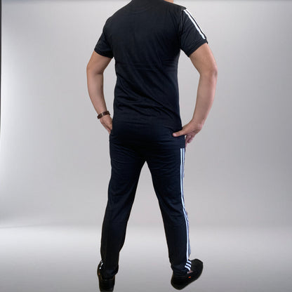 Adi Terry Jersey 3-Stripe Tracksuit - Black