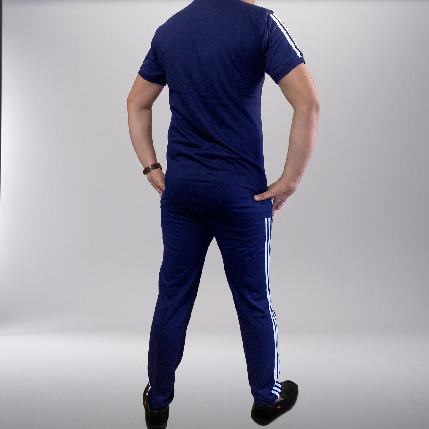 Adi Terry Jersey 3-Stripe Tracksuit - Blue