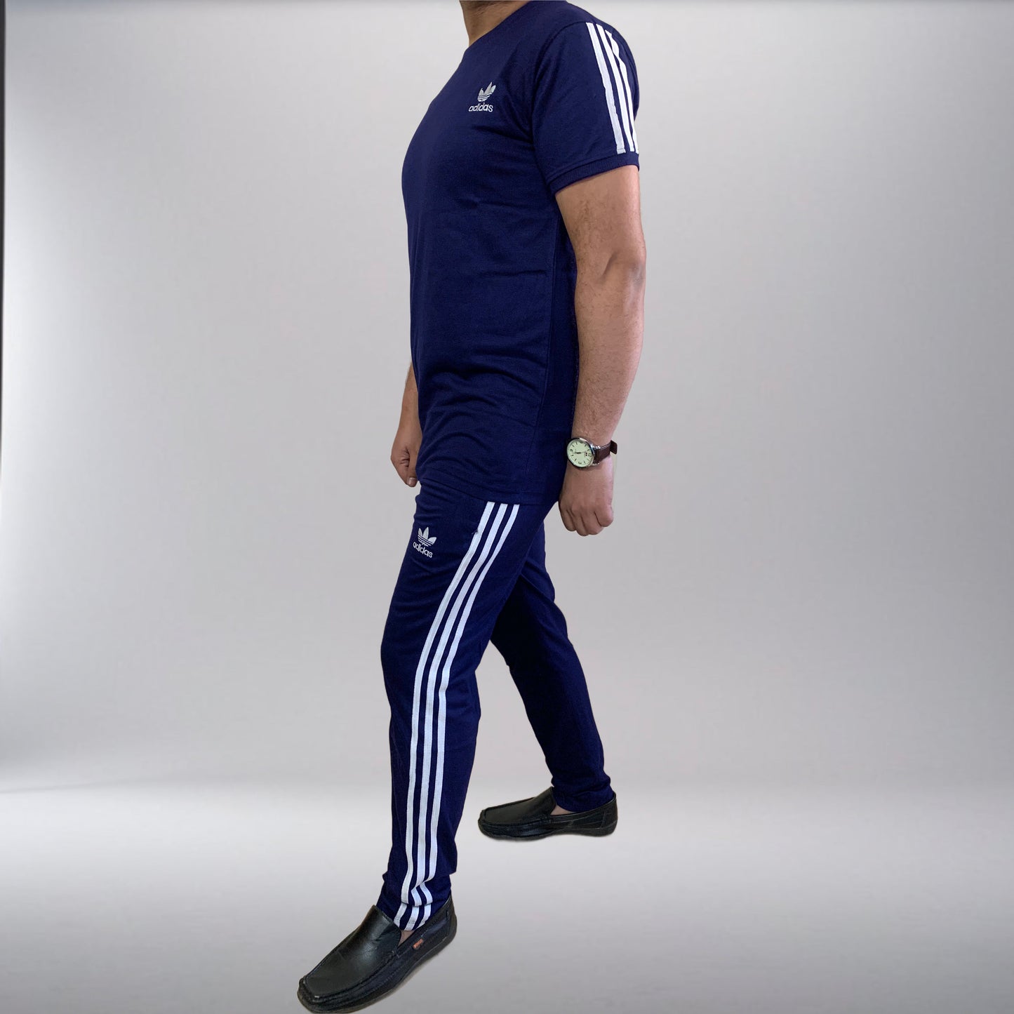 Adi Terry Jersey 3-Stripe Tracksuit - Blue