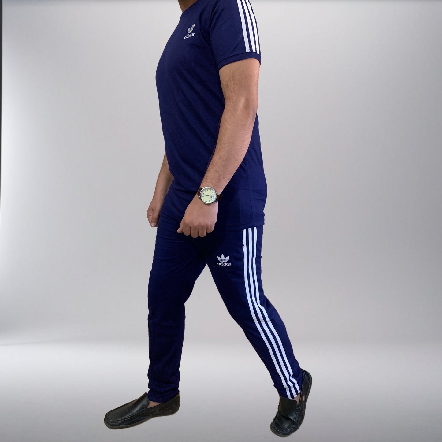 Adi Terry Jersey 3-Stripe Tracksuit - Blue