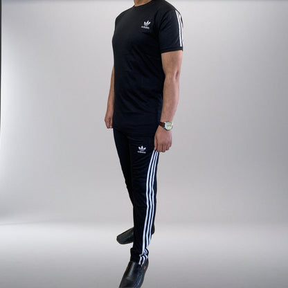 Adi Terry Jersey 3-Stripe Tracksuit - Black