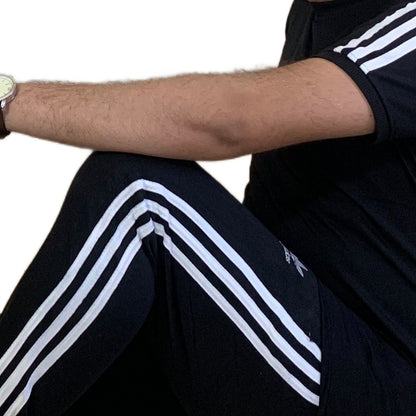 Adi Terry Jersey 3-Stripe Tracksuit - Black