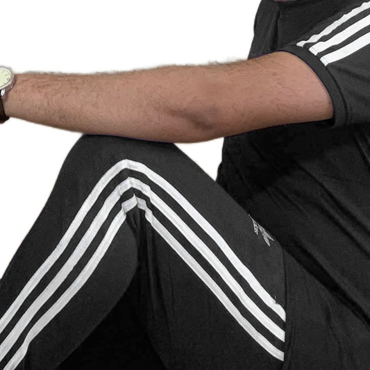 Adi Terry Jersey 3-Stripe Tracksuit - Charcoal