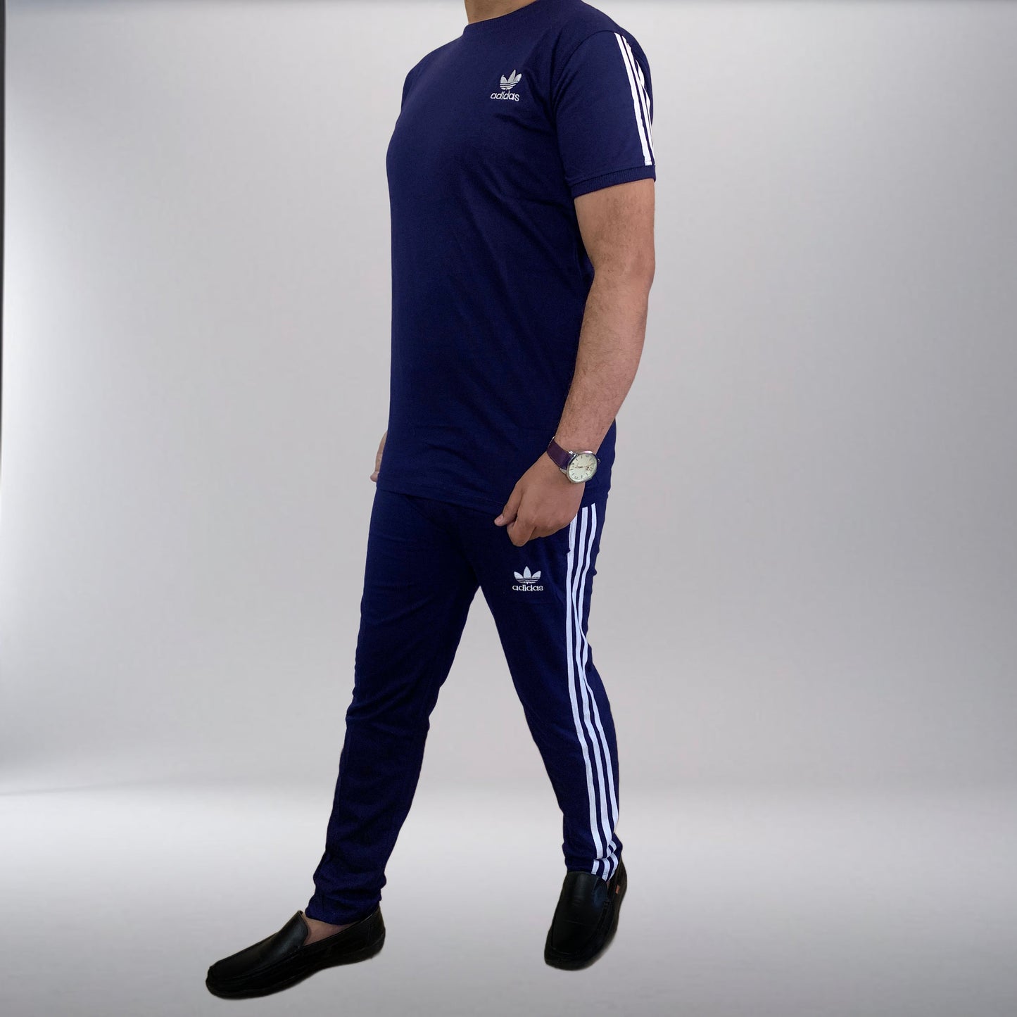 Adi Terry Jersey 3-Stripe Tracksuit - Blue