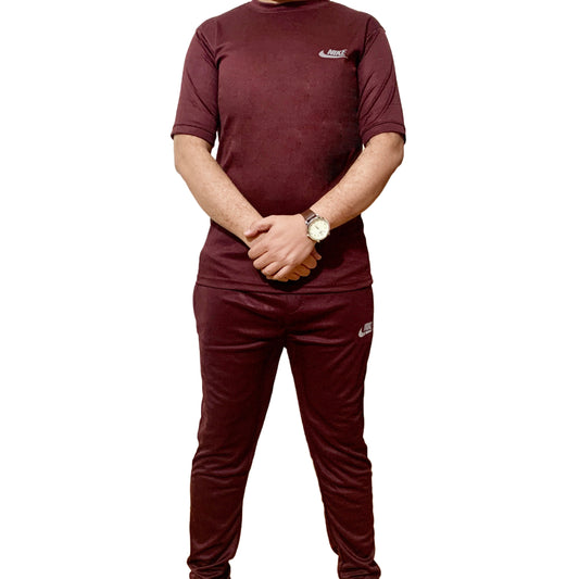 Nik Maroon Tracksuit -Fish Fabric