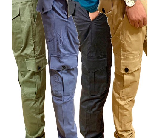 Pack of 4 - Men’s Cargo Cotton Trousers